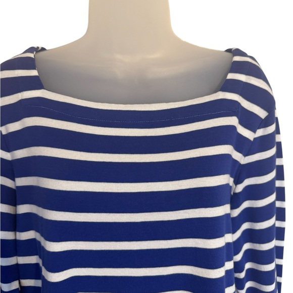 NWT Chico's Navy/White Striped SPRING/SUMMER Top MEDIUM      #P - Picture 2 of 9